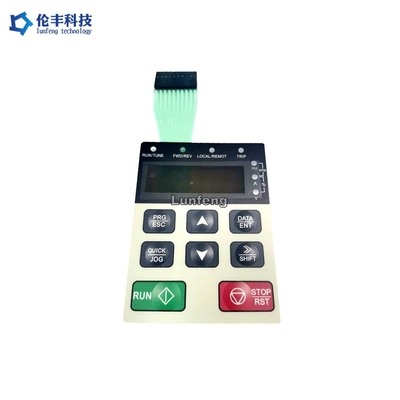 Zwart LCD-venster Tactiele LED-membraanschakelaar Matte look