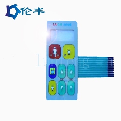 Goede prijs. 2.54mm Pitch Embossed Glowing Touch Membrane Button voor aangepaste behoeften online