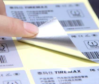 Goede prijs. Silver Sticker Label with Temperature Resistance Up To 80°C, Permanent Or Removable Adhesive for Smooth Surfaces online